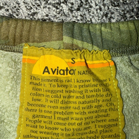 Aviator Nation Green Camouflage Joggers with Yellow Bolt - Picture 4 of 5